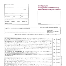 Einwilligung gem. GenDG