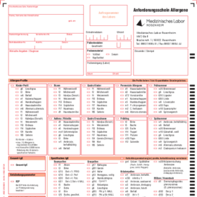 Allergie-Anforderungsschein